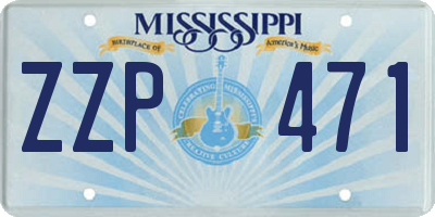 MS license plate ZZP471
