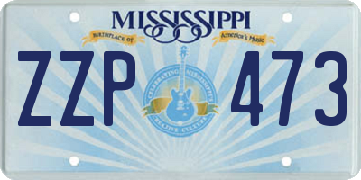 MS license plate ZZP473