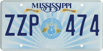 MS license plate ZZP474