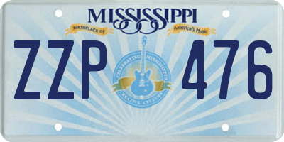 MS license plate ZZP476