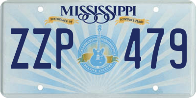 MS license plate ZZP479