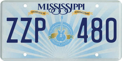 MS license plate ZZP480