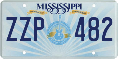 MS license plate ZZP482