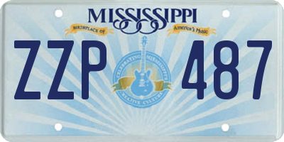 MS license plate ZZP487