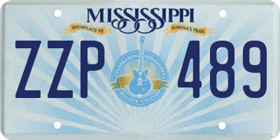 MS license plate ZZP489