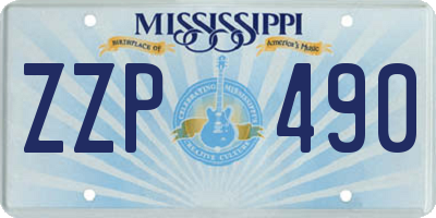 MS license plate ZZP490