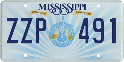 MS license plate ZZP491