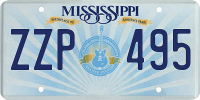 MS license plate ZZP495