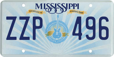 MS license plate ZZP496