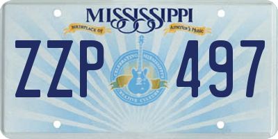 MS license plate ZZP497
