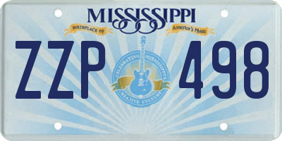 MS license plate ZZP498