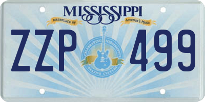 MS license plate ZZP499