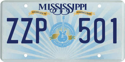 MS license plate ZZP501