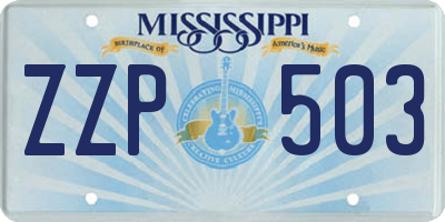 MS license plate ZZP503