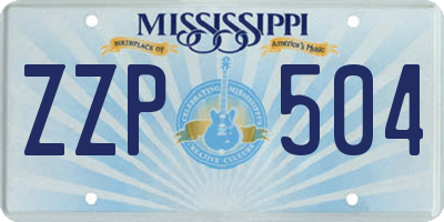 MS license plate ZZP504