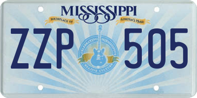 MS license plate ZZP505