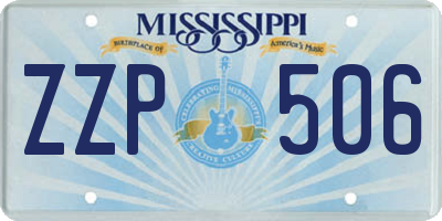 MS license plate ZZP506