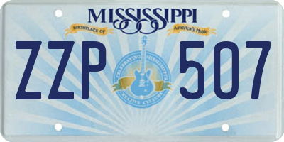 MS license plate ZZP507