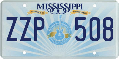 MS license plate ZZP508