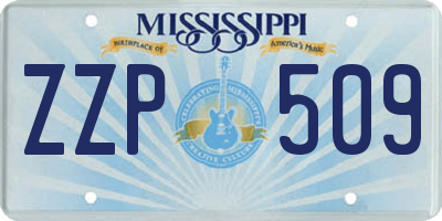 MS license plate ZZP509