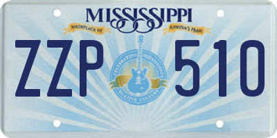 MS license plate ZZP510