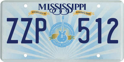 MS license plate ZZP512