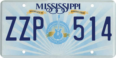 MS license plate ZZP514