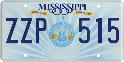 MS license plate ZZP515