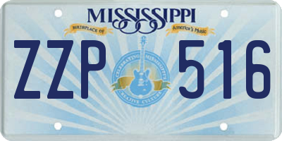 MS license plate ZZP516