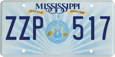 MS license plate ZZP517