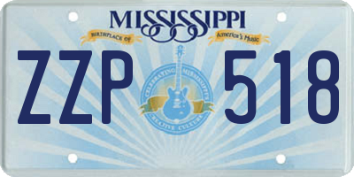 MS license plate ZZP518