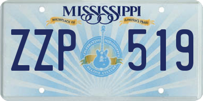 MS license plate ZZP519