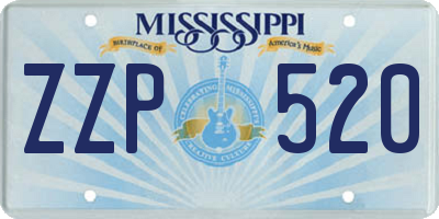 MS license plate ZZP520