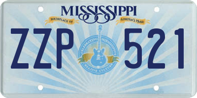 MS license plate ZZP521