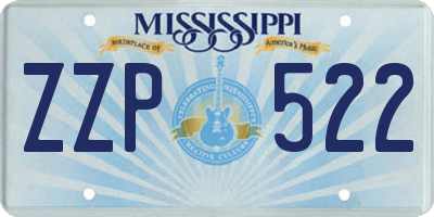 MS license plate ZZP522