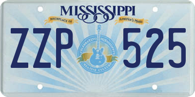 MS license plate ZZP525