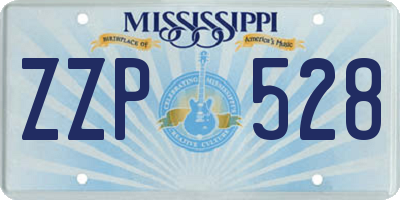 MS license plate ZZP528