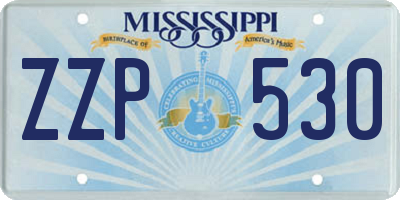 MS license plate ZZP530