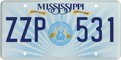 MS license plate ZZP531