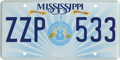 MS license plate ZZP533