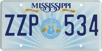 MS license plate ZZP534