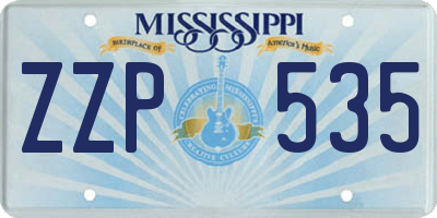 MS license plate ZZP535