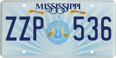 MS license plate ZZP536