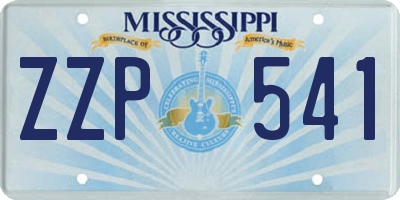 MS license plate ZZP541