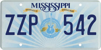 MS license plate ZZP542