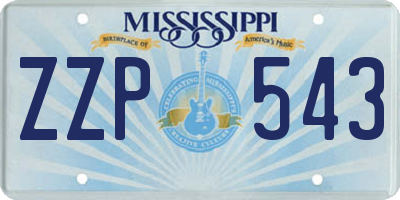 MS license plate ZZP543