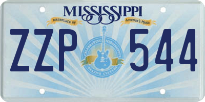 MS license plate ZZP544