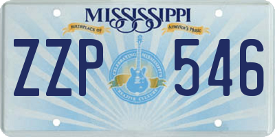 MS license plate ZZP546