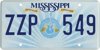 MS license plate ZZP549