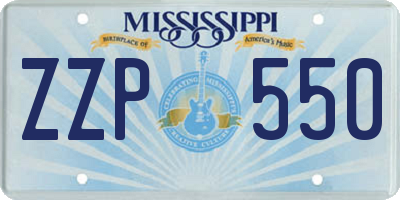 MS license plate ZZP550
